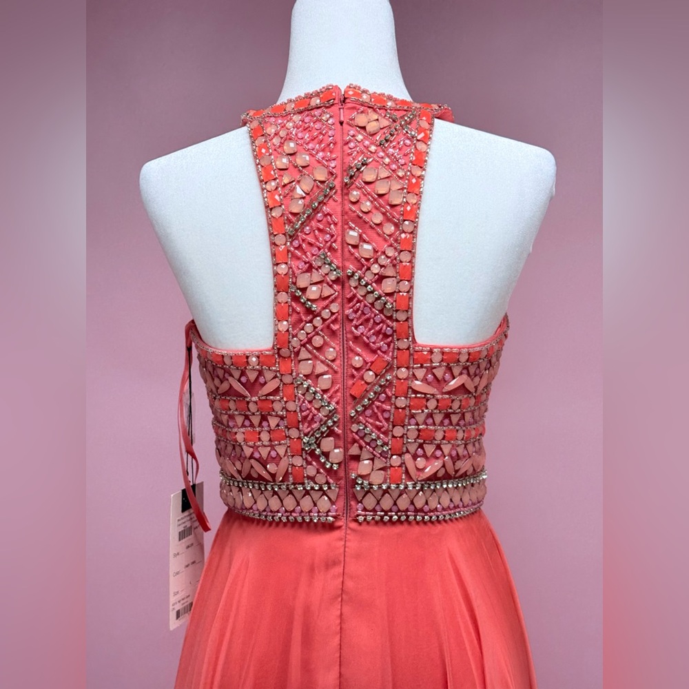 Mac Duggal Coral Halter Beaded Prom Gown - Picture 7 of 9